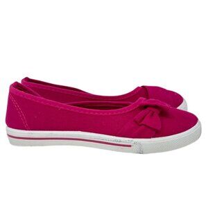 Rockland Girls Pink Canvas Slip-On Flats With Bow